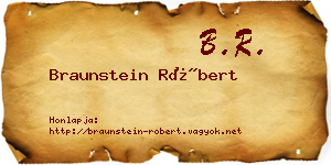 Braunstein Róbert névjegykártya